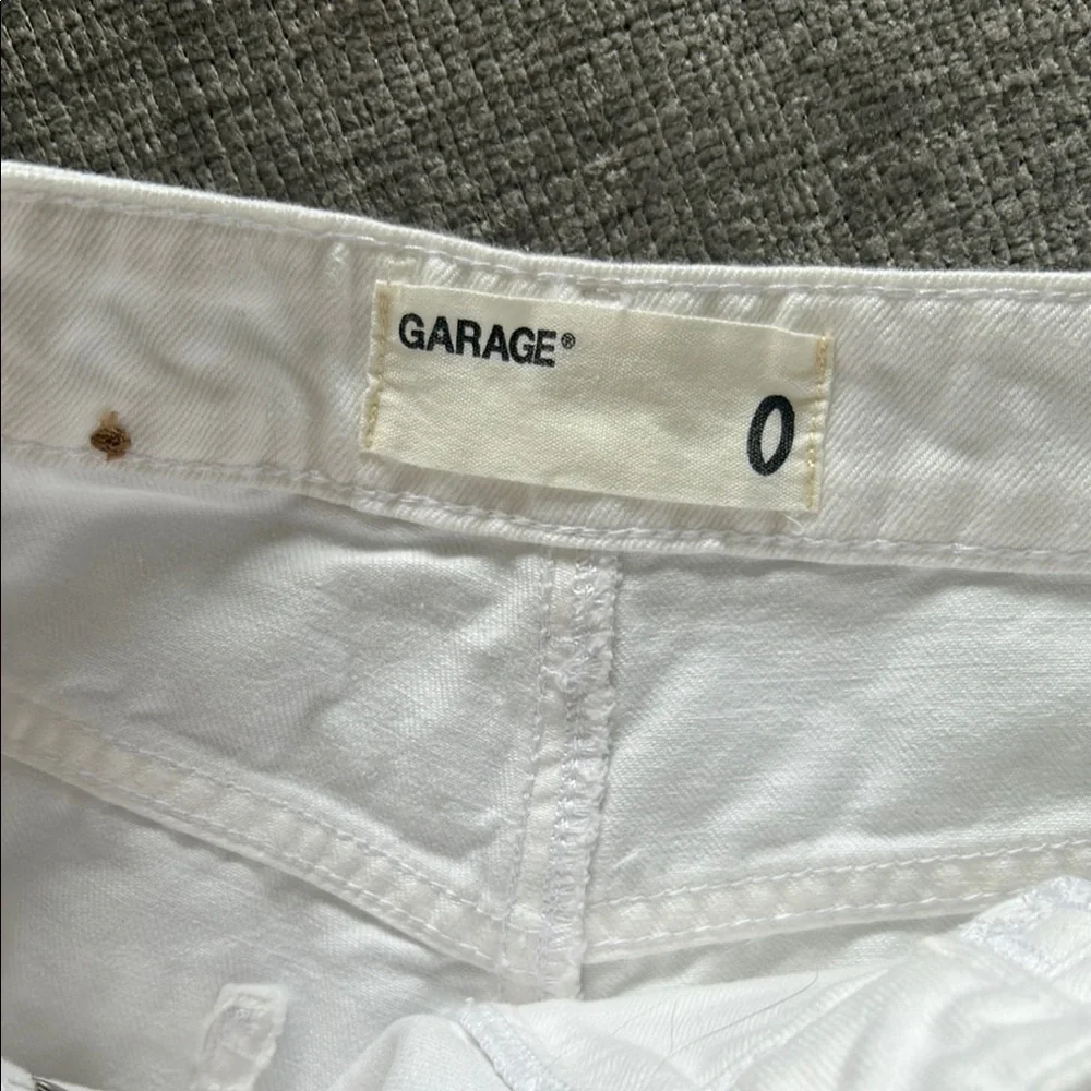 Garage White Lace-Up Side Distressed Denim Shorts - Picture 5 of 5